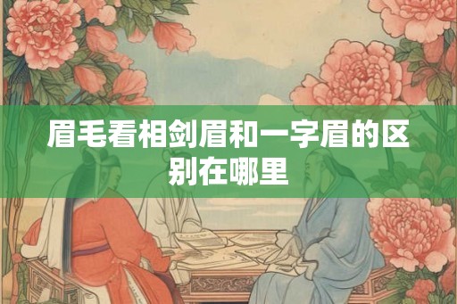 眉毛看相剑眉和一字眉的区别在哪里