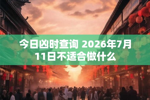 今日凶时查询 2026年7月11日不适合做什么