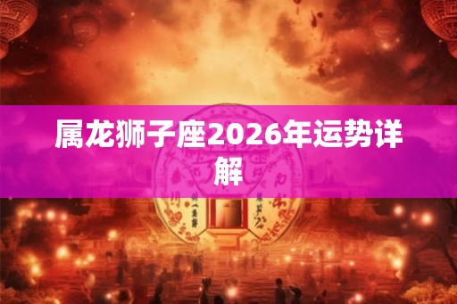 属龙狮子座2026年运势详解