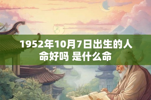 1952年10月7日出生的人命好吗 是什么命