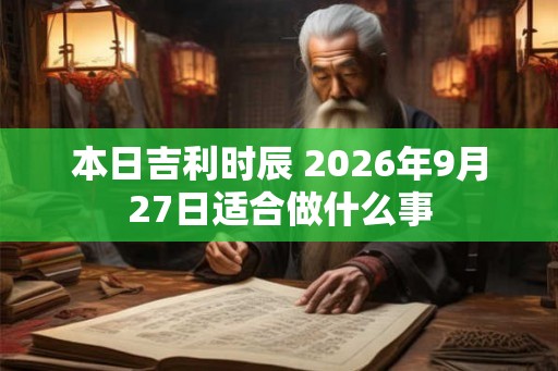 本日吉利时辰 2026年9月27日适合做什么事