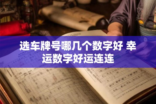 选车牌号哪几个数字好 幸运数字好运连连 选车牌号哪几个数字好 幸运数字好运连连