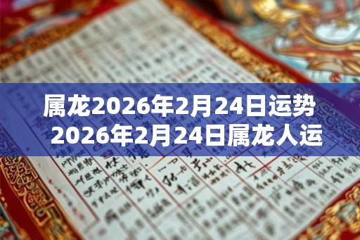 属龙2026年2月24日运势 2026年2月24日属龙人运势详解 属龙2026年2月24日运势 2026年2月24日属龙人运势详解