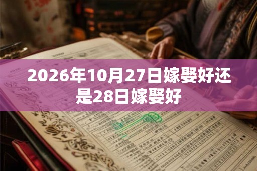 2026年10月27日嫁娶好还是28日嫁娶好 2026年10月27日嫁娶好还是28日嫁娶好