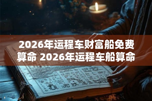 2026年运程车财富船免费算命 2026年运程车船算命能否得财富 2026年运程车财富船免费算命 2026年运程车船算命能否得财富