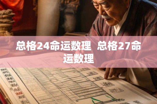 总格24命运数理  总格27命运数理