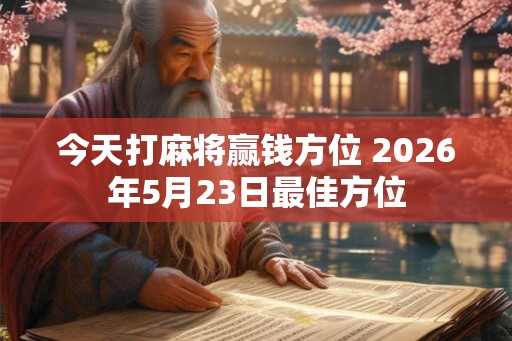 今天打麻将赢钱方位 2026年5月23日最佳方位