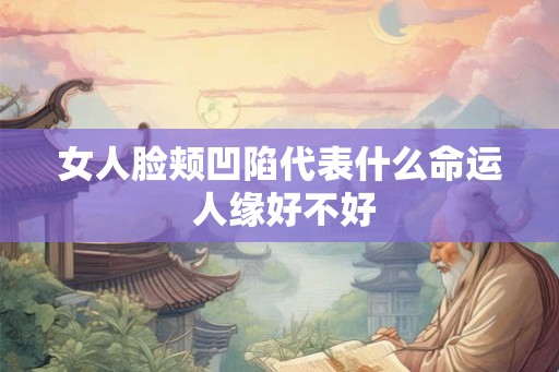 女人脸颊凹陷代表什么命运 人缘好不好