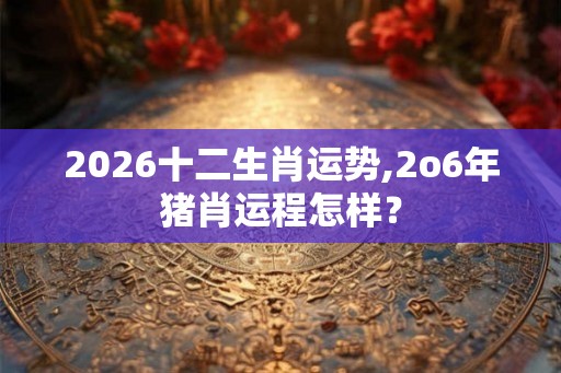 2026十二生肖运势,2o6年猪肖运程怎样？