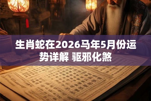 生肖蛇在2026马年5月份运势详解 驱邪化煞