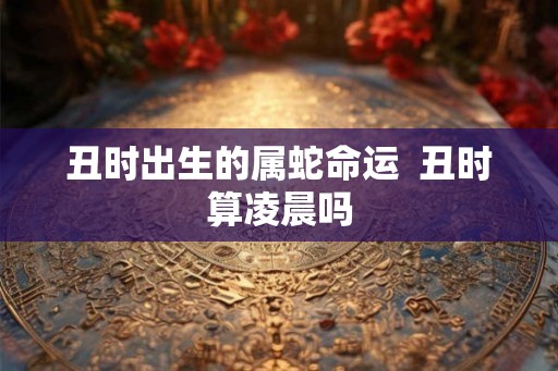 丑时出生的属蛇命运  丑时算凌晨吗