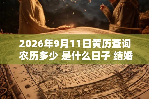 2026年9月11日黄历查询 农历多少 是什么日子 结婚吉时 2026年9月11日黄历查询 农历多少 是什么日子 结婚吉时