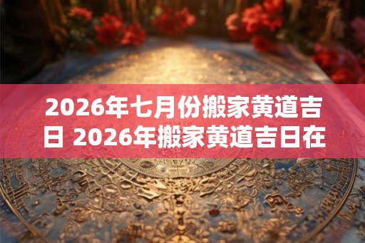 2026年七月份搬家黄道吉日 2026年搬家黄道吉日在七月吗