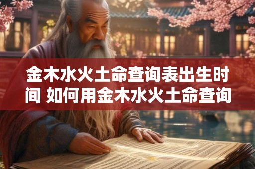 金木水火土命查询表出生时间 如何用金木水火土命查询出生时间