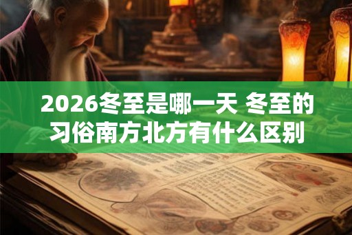 2026冬至是哪一天 冬至的习俗南方北方有什么区别