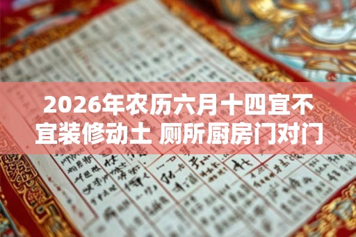 2026年农历六月十四宜不宜装修动土 厕所厨房门对门化解