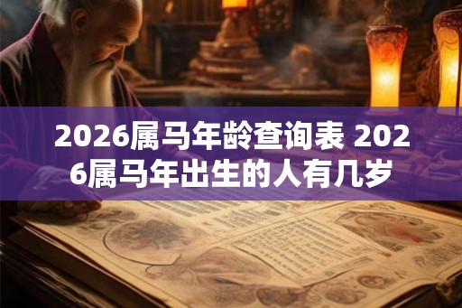 2026属马年龄查询表 2026属马年出生的人有几岁 2026属马年龄查询表 2026属马年出生的人有几岁