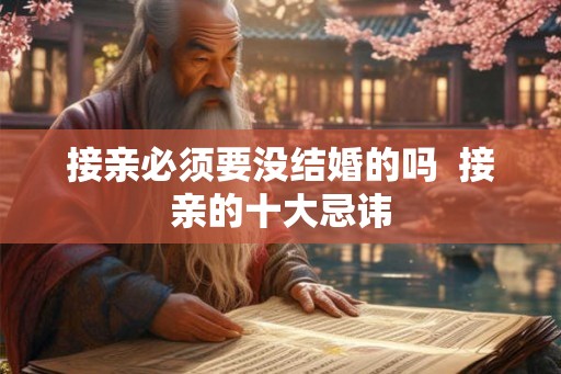 接亲必须要没结婚的吗 接亲的十大忌讳 接亲必须要没结婚的吗 接亲的十大忌讳