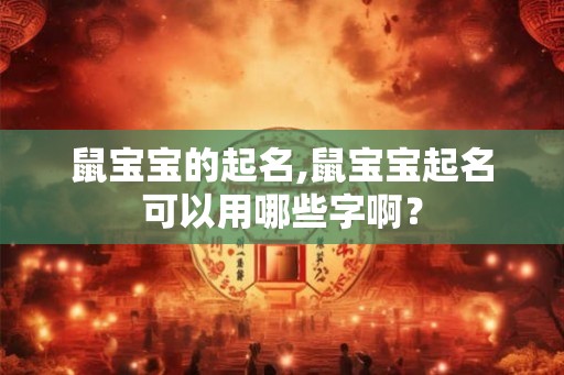 鼠宝宝的起名,鼠宝宝起名可以用哪些字啊? 鼠宝宝的起名,鼠宝宝起名可以用哪些字啊?