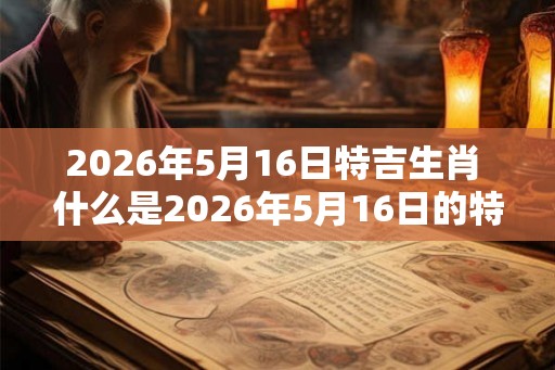2026年5月16日特吉生肖 什么是2026年5月16日的特吉生肖