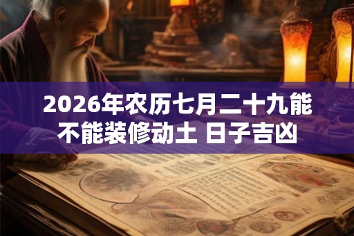 2026年农历七月二十九能不能装修动土 日子吉凶 2026年农历七月二十九能不能装修动土 日子吉凶