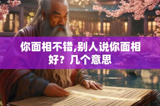 你面相不错,别人说你面相好？几个意思