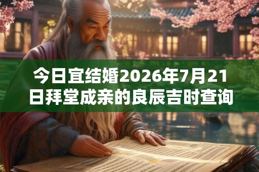 今日宜结婚2026年7月21日拜堂成亲的良辰吉时查询 今日宜结婚2026年7月21日拜堂成亲的良辰吉时查询