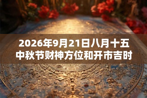 2026年9月21日八月十五中秋节财神方位和开市吉时 2026年9月21日八月十五中秋节财神方位和开市吉时