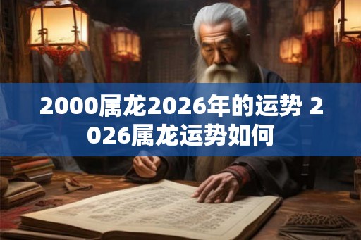 2000属龙2026年的运势 2026属龙运势如何
