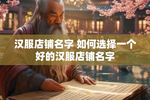 汉服店铺名字 如何选择一个好的汉服店铺名字
