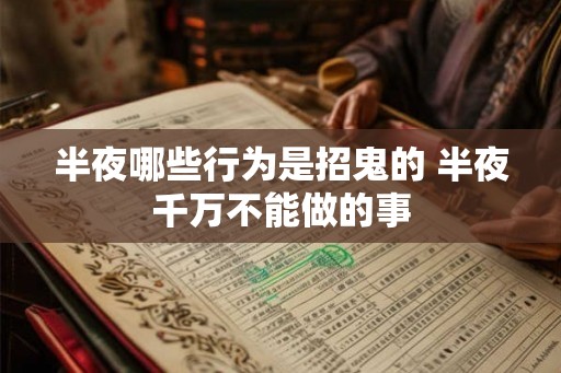 半夜哪些行为是招鬼的 半夜千万不能做的事