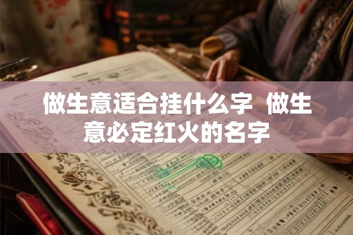 做生意适合挂什么字 做生意必定红火的名字 做生意适合挂什么字 做生意必定红火的名字