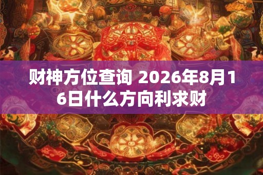 财神方位查询 2026年8月16日什么方向利求财