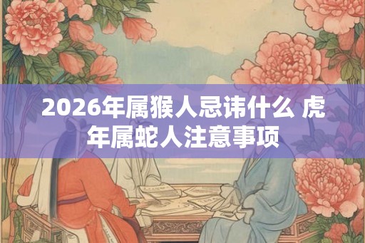 2026年属猴人忌讳什么 虎年属蛇人注意事项