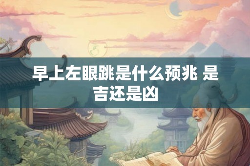 早上左眼跳是什么预兆 是吉还是凶