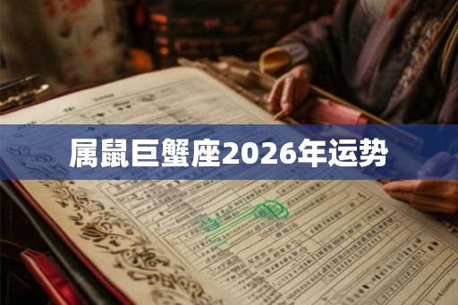 属鼠巨蟹座2026年运势