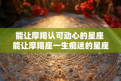 能让摩羯认可动心的星座 能让摩羯座一生痴迷的星座