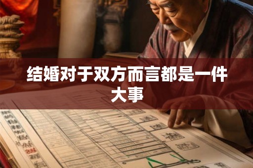 结婚对于双方而言都是一件大事
