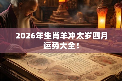 2026年生肖羊冲太岁四月运势大全！