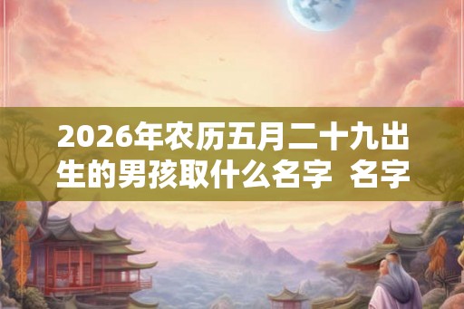 2026年农历五月二十九出生的男孩取什么名字  名字怎么取好