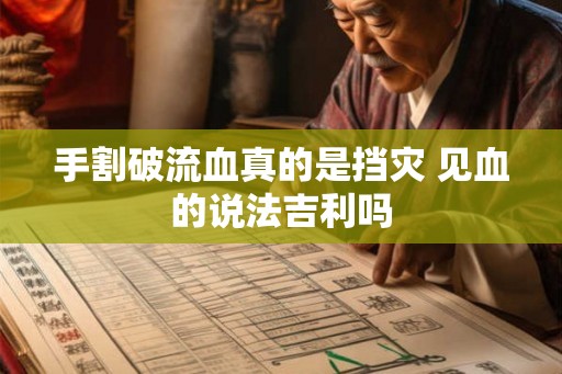 手割破流血真的是挡灾 见血的说法吉利吗 手割破流血真的是挡灾 见血的说法吉利吗