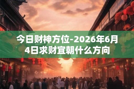 今日财神方位-2026年6月4日求财宜朝什么方向