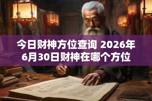 今日财神方位查询 2026年6月30日财神在哪个方位