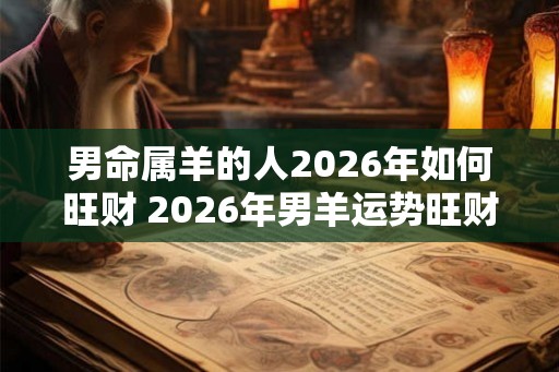 男命属羊的人2026年如何旺财 2026年男羊运势旺财吗