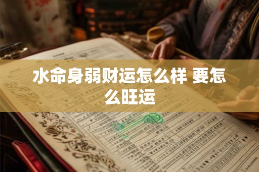 水命身弱财运怎么样 要怎么旺运