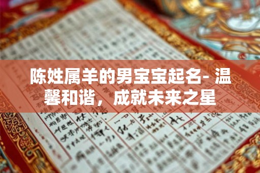 陈姓属羊的男宝宝起名- 温馨和谐，成就未来之星
