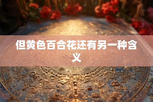 但黄色百合花还有另一种含义