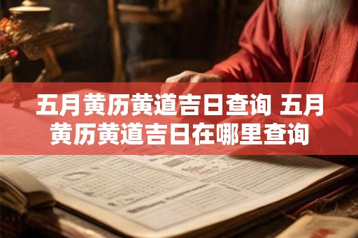 五月黄历黄道吉日查询 五月黄历黄道吉日在哪里查询