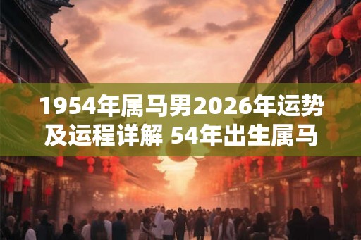 1954年属马男2026年运势及运程详解 54年出生属马人2026全年每月运势男性