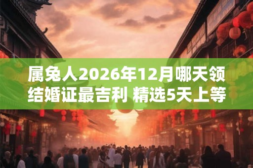 属兔人2026年12月哪天领结婚证最吉利 精选5天上等领证吉日 属兔人2026年12月哪天领结婚证最吉利 精选5天上等领证吉日